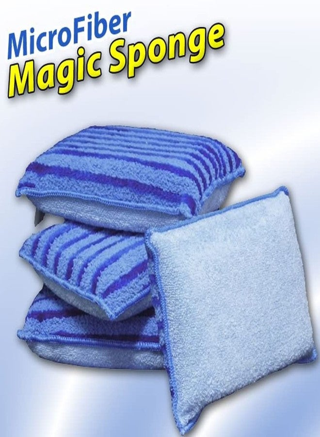 TruePower Magic Microfiber Sponge Scrubbing Two Sides Of Cleaning Power Tough Grease And Grime Super Absorbent As Seen On Tv (8 Pack) - Image 2